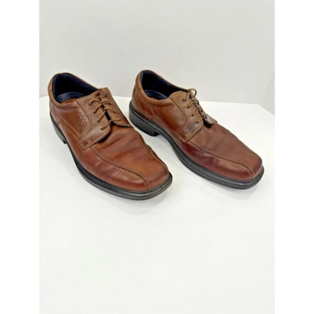 Ecco‎ Helsinki Casual Dress Shoes Men's 44 US 10-10.5 Brown Leather Lace Up GUC